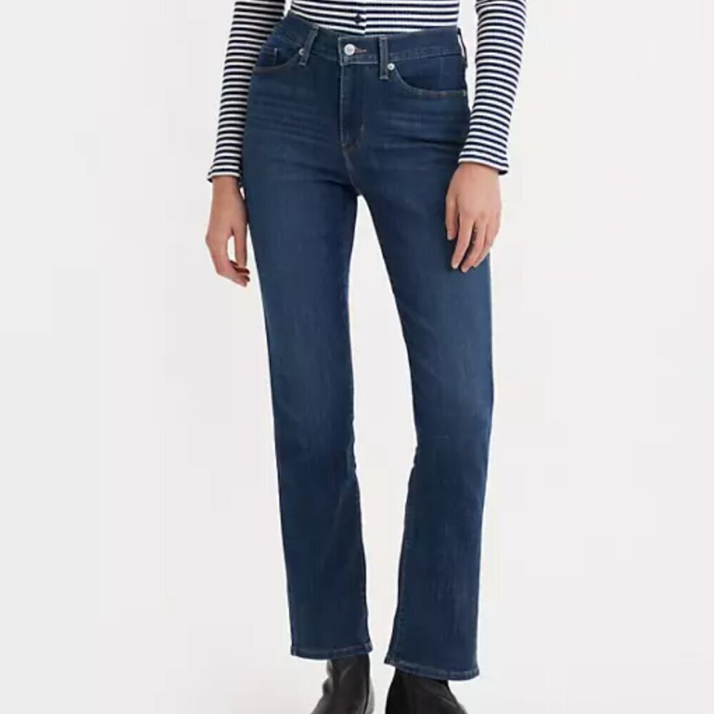Women's Levi's Brand Denim Jeans Size 2 Straight Leg Mid Rise Medium Wash